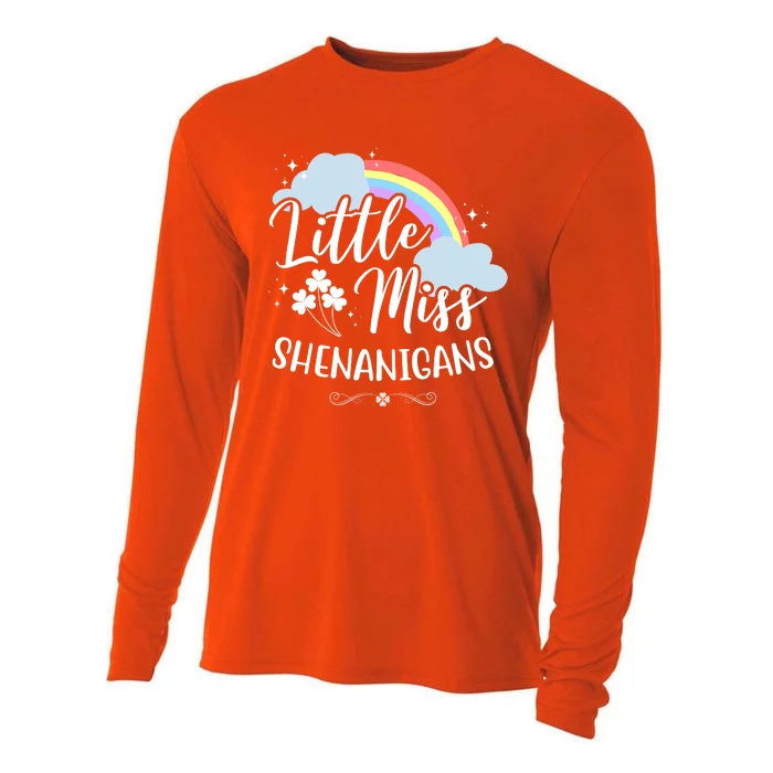 Little Miss Shenanigans St Patrick's Day Rainbow Cooling Performance Long Sleeve Crew