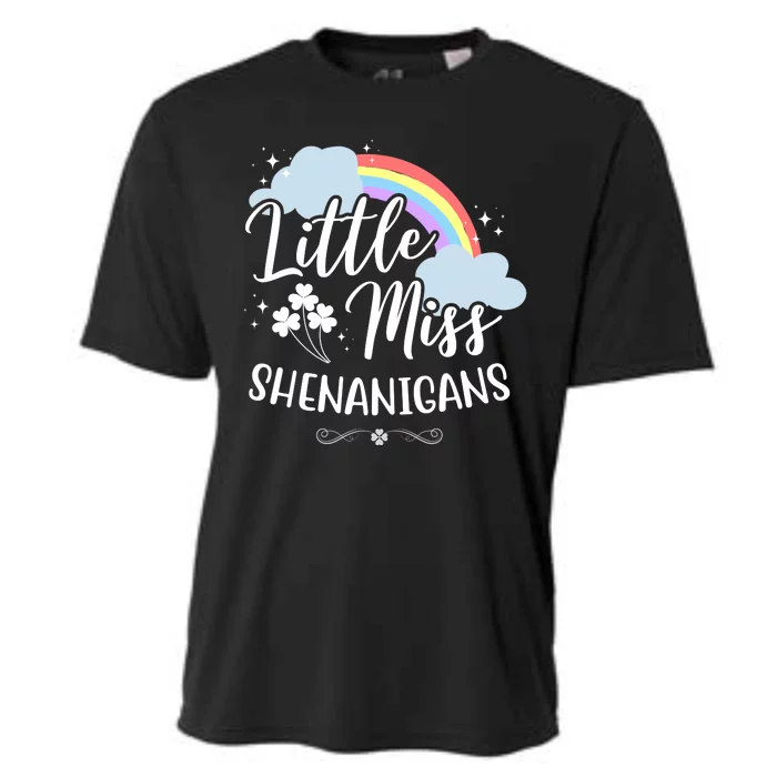 Little Miss Shenanigans St Patrick's Day Rainbow Cooling Performance Crew T-Shirt