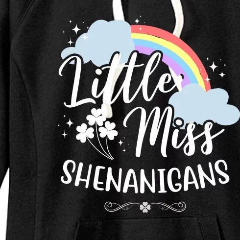 Little Miss Shenanigans St Patrick's Day Rainbow Women's Fleece Hoodie