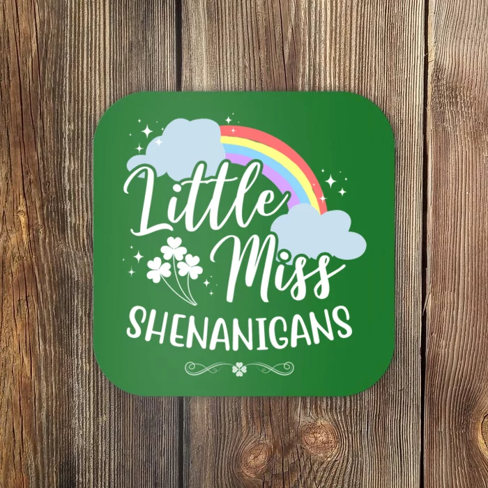 Little Miss Shenanigans St Patrick's Day Rainbow Coaster