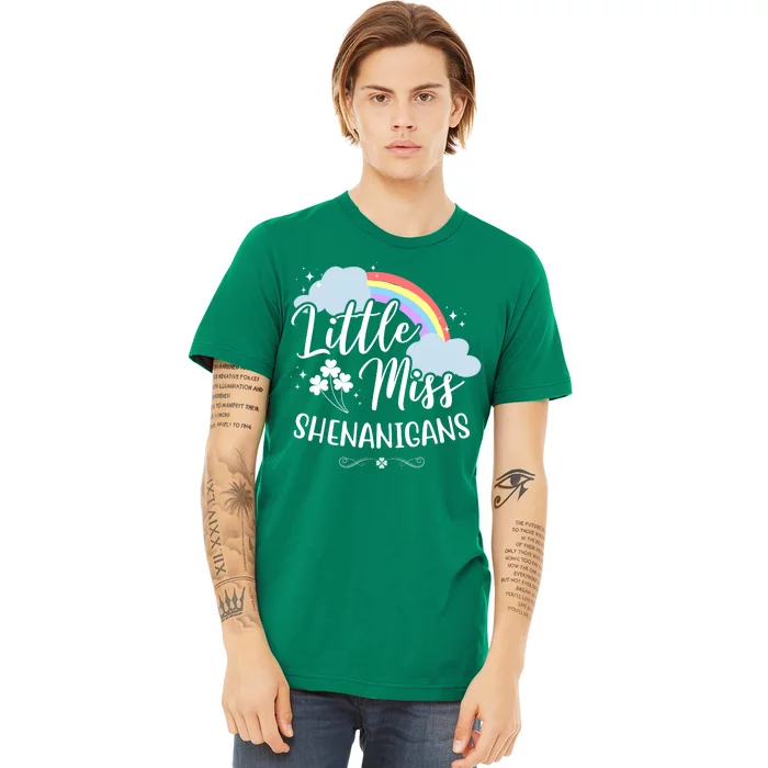 Little Miss Shenanigans St Patrick's Day Rainbow Premium T-Shirt