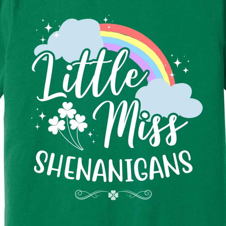 Little Miss Shenanigans St Patrick's Day Rainbow Premium T-Shirt