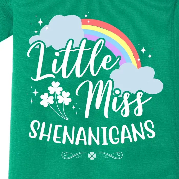 Little Miss Shenanigans St Patrick's Day Rainbow Baby Bodysuit