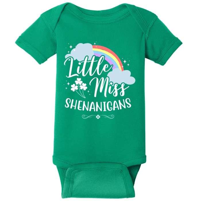 Little Miss Shenanigans St Patrick's Day Rainbow Baby Bodysuit