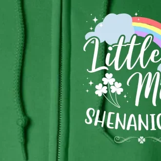 Little Miss Shenanigans St Patrick's Day Rainbow Full Zip Hoodie