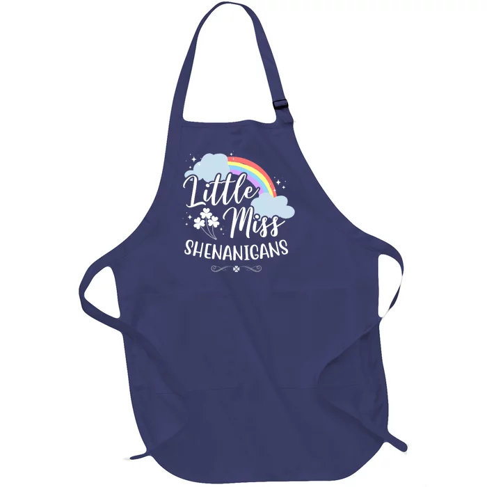 Little Miss Shenanigans St Patrick's Day Rainbow Full-Length Apron With Pocket