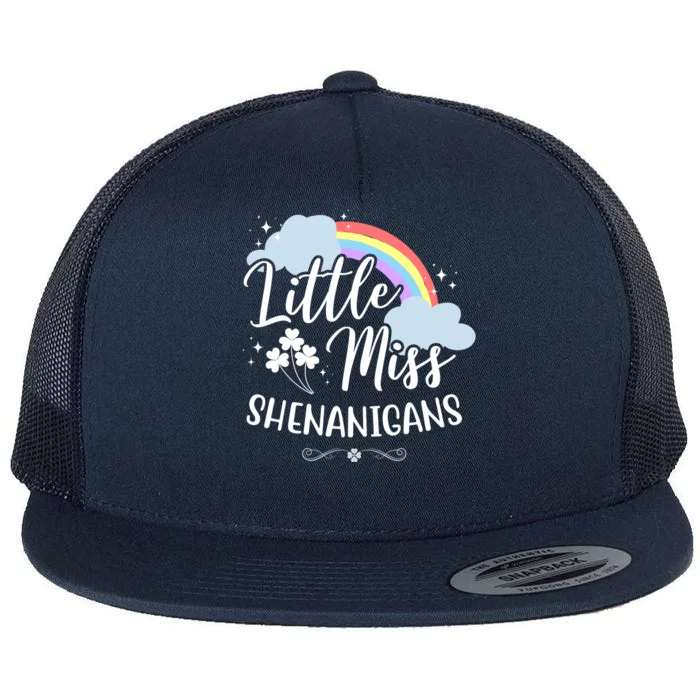 Little Miss Shenanigans St Patrick's Day Rainbow Flat Bill Trucker Hat