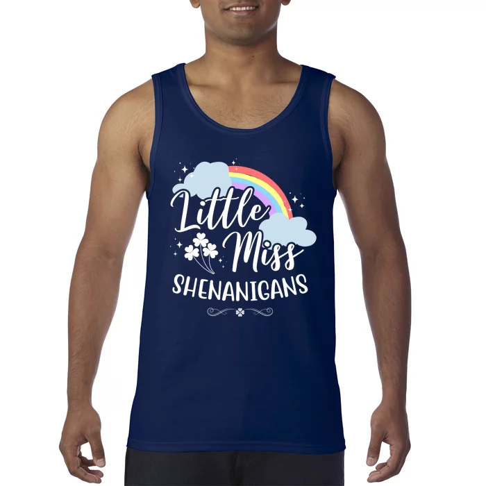 Little Miss Shenanigans St Patrick's Day Rainbow Tank Top