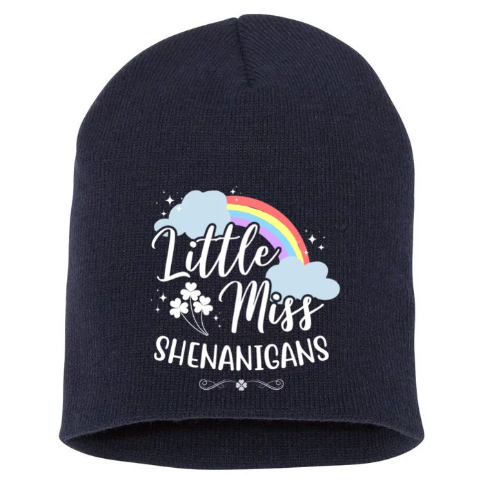 Little Miss Shenanigans St Patrick's Day Rainbow Short Acrylic Beanie