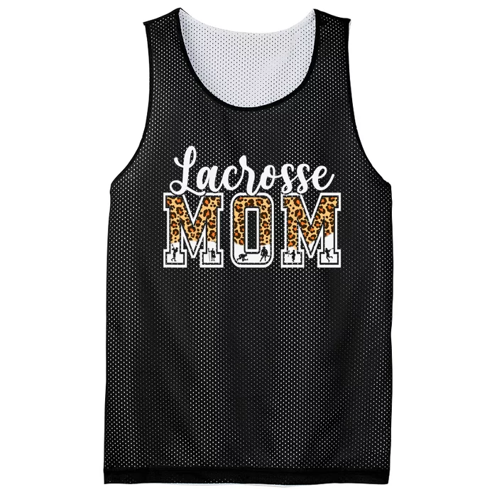 Lacrosse Mom Sport Lover Leopard Game Day Mothers Day Mesh Reversible Basketball Jersey Tank