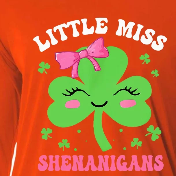 Little Miss Shenanigans St Patricks Day Cooling Performance Long Sleeve Crew