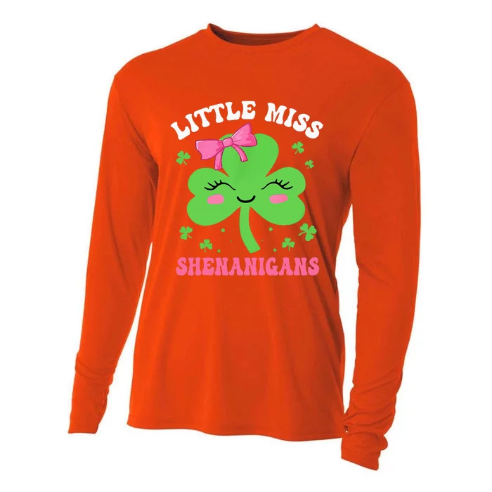 Little Miss Shenanigans St Patricks Day Cooling Performance Long Sleeve Crew