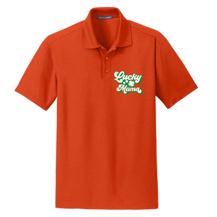 Lucky Mama St Patricks Day Gift Vintage Dry Zone Grid Performance Polo