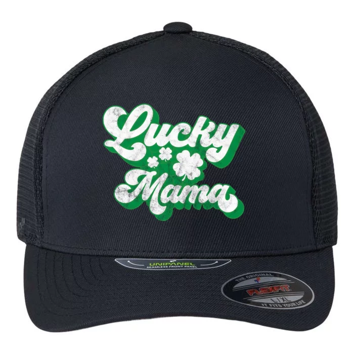 Lucky Mama St Patricks Day Gift Vintage Flexfit Unipanel Trucker Cap