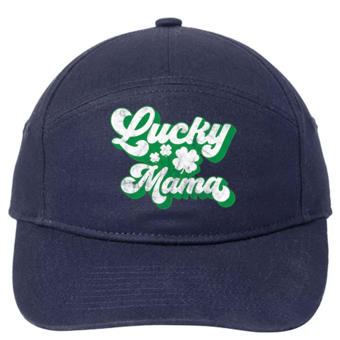 Lucky Mama St Patricks Day Gift Vintage 7-Panel Snapback Hat