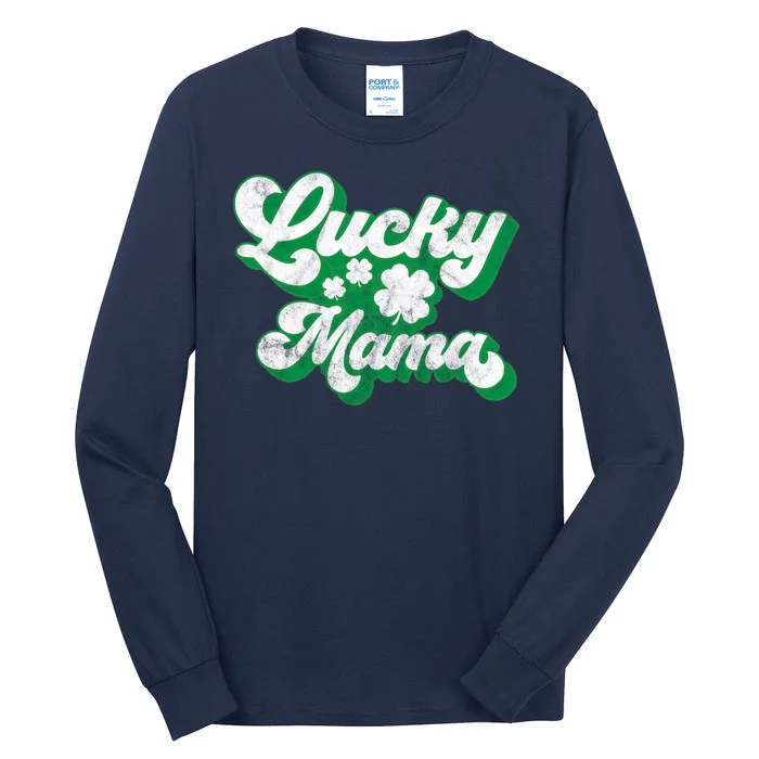 Lucky Mama St Patricks Day Gift Vintage Tall Long Sleeve T-Shirt