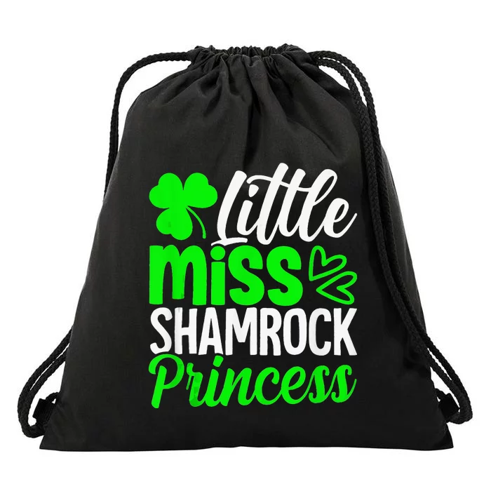 Little Miss Shamrock Princess St Patrick's Day Irish Girls Drawstring Bag