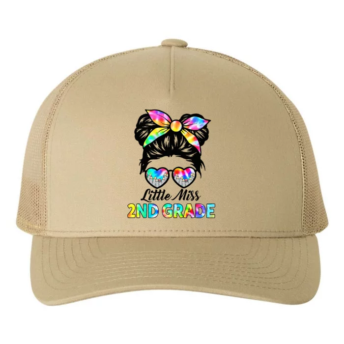 Little Miss Second 2nd Grade Messy Bun Back To School Yupoong Adult 5-Panel Trucker Hat