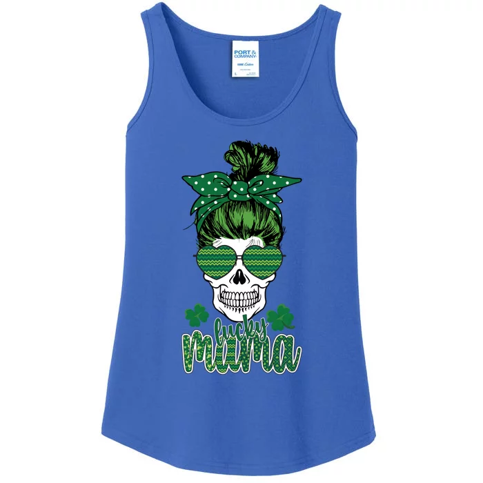 Lucky Mama St Patrick's Day Skull St Patrick's Day Mothers Cool Gift Ladies Essential Tank