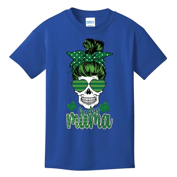 Lucky Mama St Patrick's Day Skull St Patrick's Day Mothers Cool Gift Kids T-Shirt