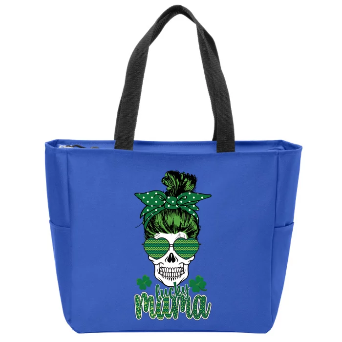 Lucky Mama St Patrick's Day Skull St Patrick's Day Mothers Cool Gift Zip Tote Bag