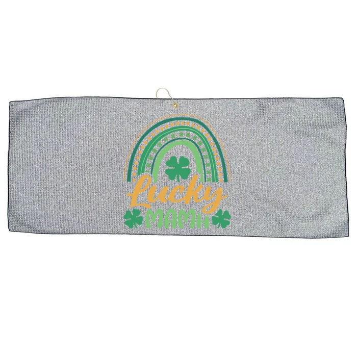 Lucky Mama St Patricks Day Rainbow Mom Cute Gift Large Microfiber Waffle Golf Towel