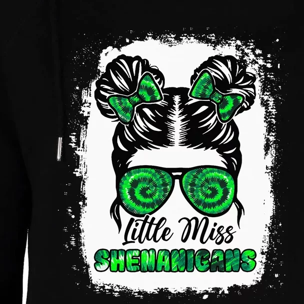 Little Miss Shenanigans St Patricks Day Womens Funnel Neck Pullover Hood