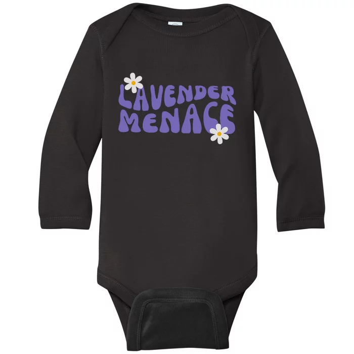 Lavender Menace Sapphic Lesbian Sapphic Queer Lesbian Pride LGBT LGBTQ Baby Long Sleeve Bodysuit