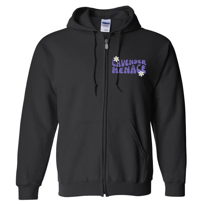 Lavender Menace Sapphic Lesbian Sapphic Queer Lesbian Pride LGBT LGBTQ Full Zip Hoodie