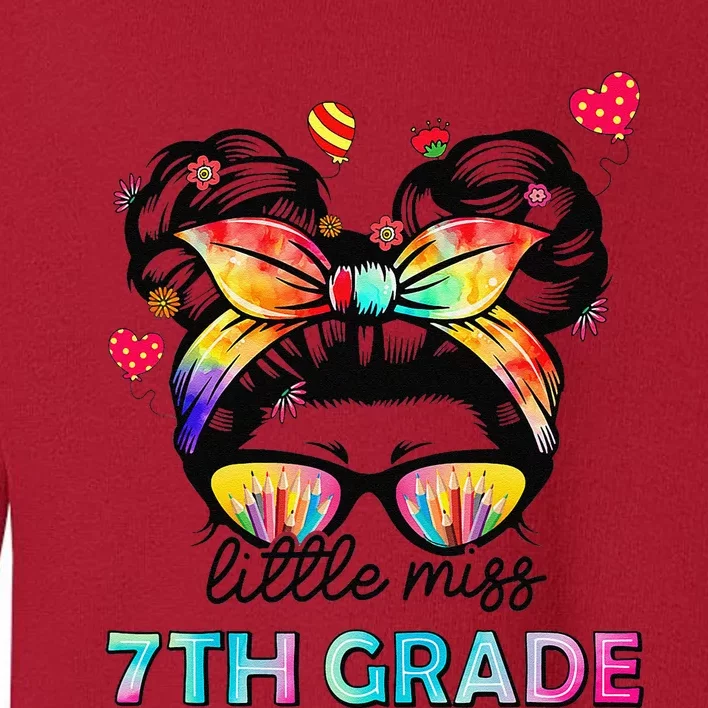 Little Miss Seventh Grade Back To School 7th Grade Girl Gift Toddler Sweatshirt