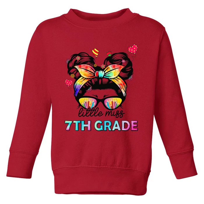 Little Miss Seventh Grade Back To School 7th Grade Girl Gift Toddler Sweatshirt