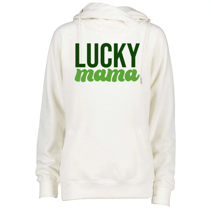 Lucky Mama St Patricks Day Womens Funnel Neck Pullover Hood