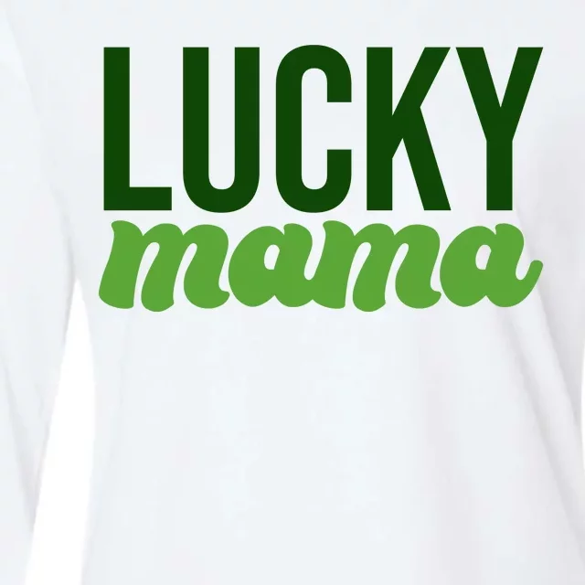 Lucky Mama St Patricks Day Womens Cotton Relaxed Long Sleeve T-Shirt