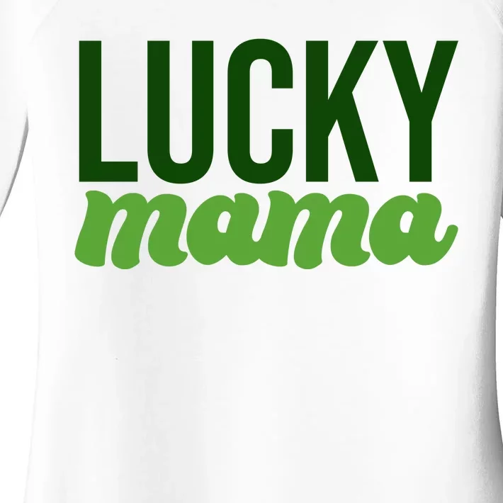 Lucky Mama St Patricks Day Women's Perfect Tri Tunic Long Sleeve Shirt