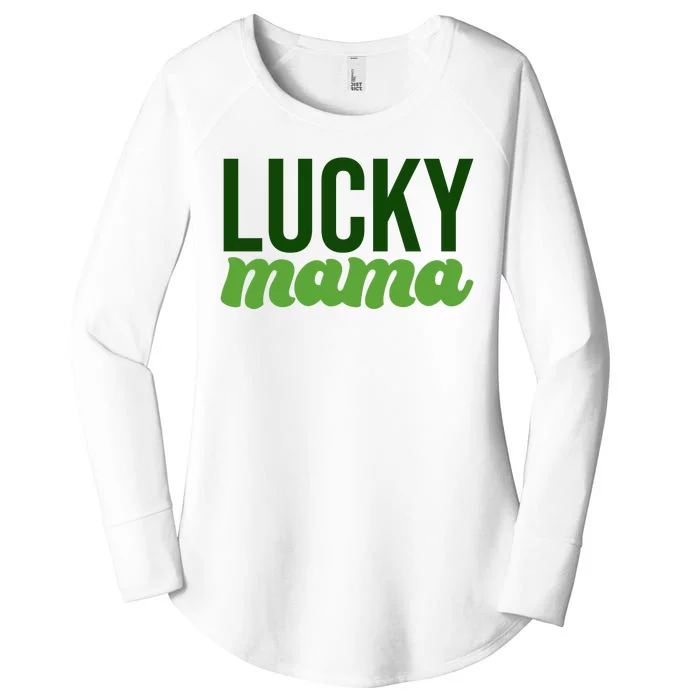 Lucky Mama St Patricks Day Women's Perfect Tri Tunic Long Sleeve Shirt