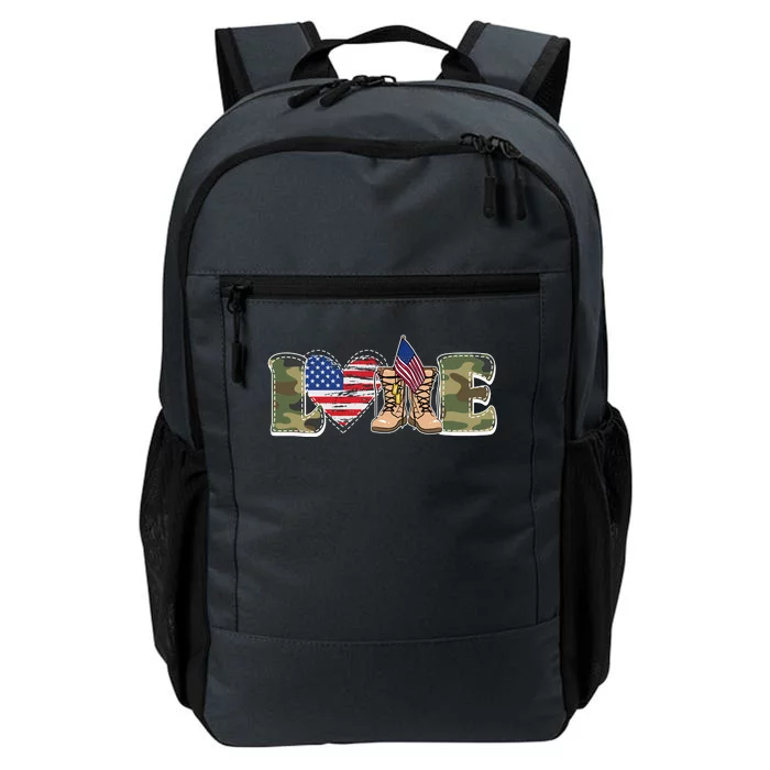 Love Military Support Your Troops And Arm Forces Daily Commute Backpack