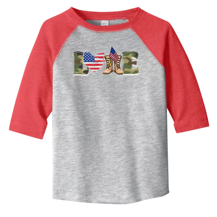 Love Military Support Your Troops And Arm Forces Toddler Fine Jersey T-Shirt