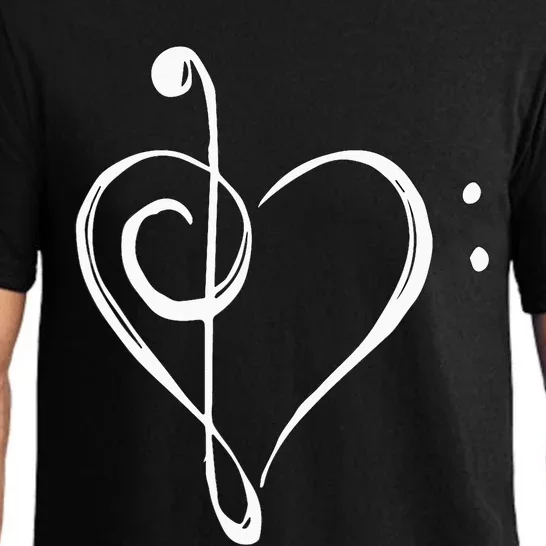 Love Music Treble And Bass Clef Heart Pajama Set