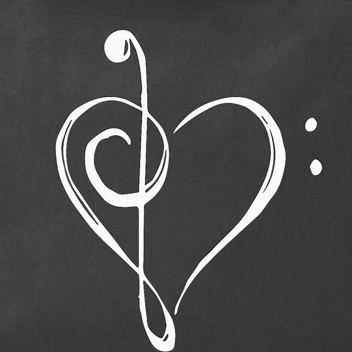 Love Music Treble And Bass Clef Heart Zip Tote Bag