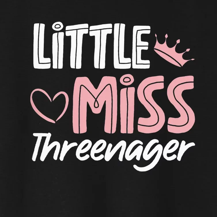 Little Miss Threenager Women's Crop Top Tee