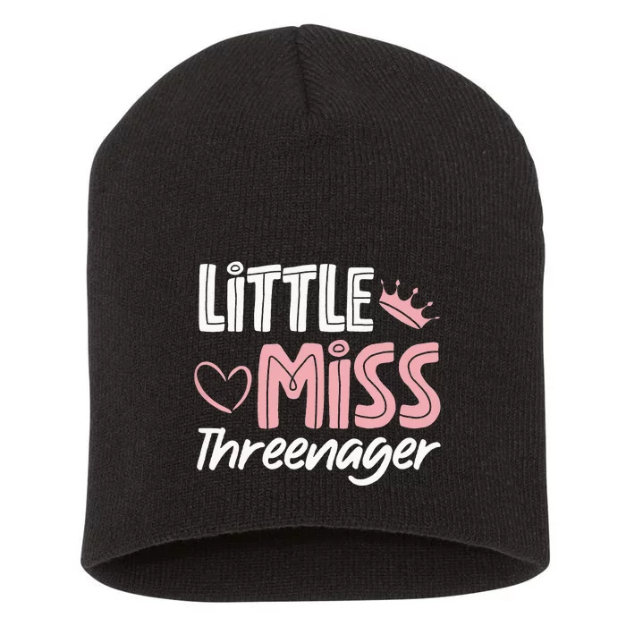 Little Miss Threenager Short Acrylic Beanie