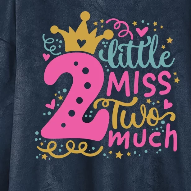 Little Miss Two 2 Much Cool Birthday Design Hooded Wearable Blanket