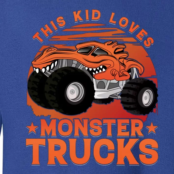 Love Monster Trucks Funny Toddler Sweatshirt