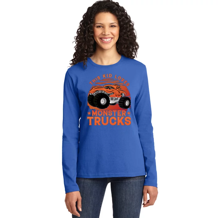 Love Monster Trucks Funny Ladies Long Sleeve Shirt