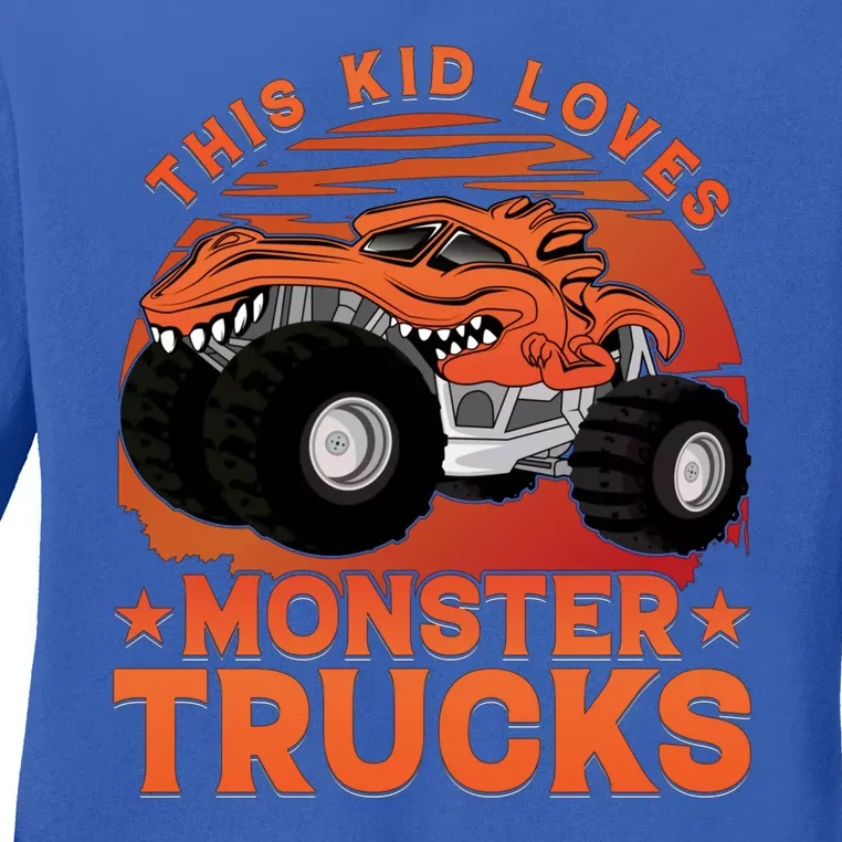 Love Monster Trucks Funny Ladies Long Sleeve Shirt