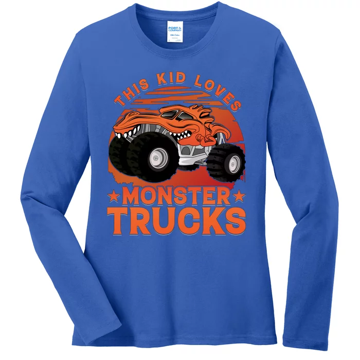 Love Monster Trucks Funny Ladies Long Sleeve Shirt