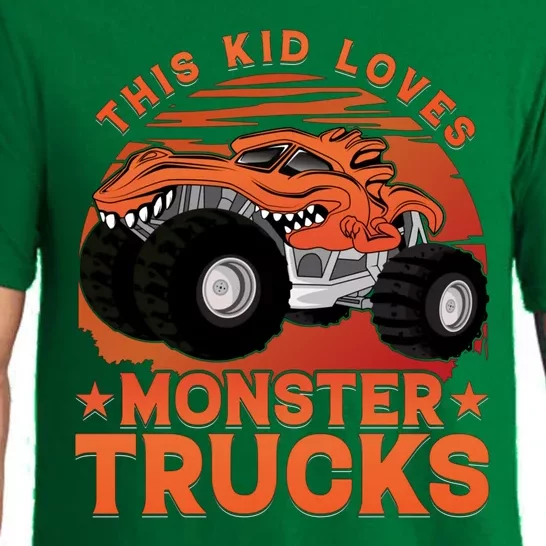 Love Monster Trucks Funny Pajama Set