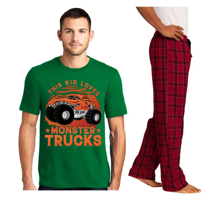 Love Monster Trucks Funny Pajama Set