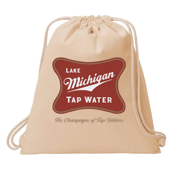 Lake Michigan Tap Water The Champagne Of Tap Waters Drawstring Bag