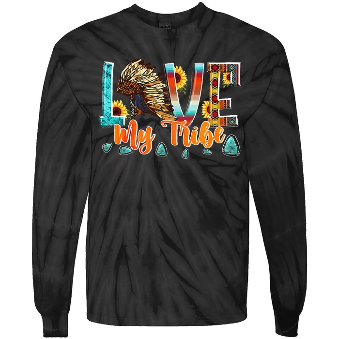 Love My Tribe Native American Tie-Dye Long Sleeve Shirt